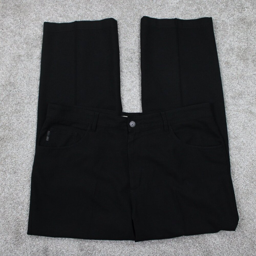 Alberto‎ Pants Mens 36 x 28 Black Tom Ceramica Poly/Viscose Stretch Flat Front